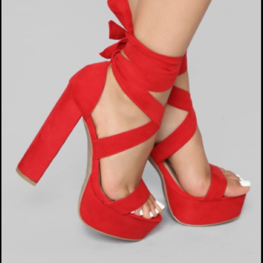 BRAND NEW w/box! Red lace up heels